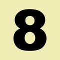 FL8 - Floor Number 8 - Black Photoluminescent Sign (Glow In The Dark)