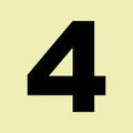 FL4 - Floor Number 4 - Black Photoluminescent Sign (Glow In The Dark)